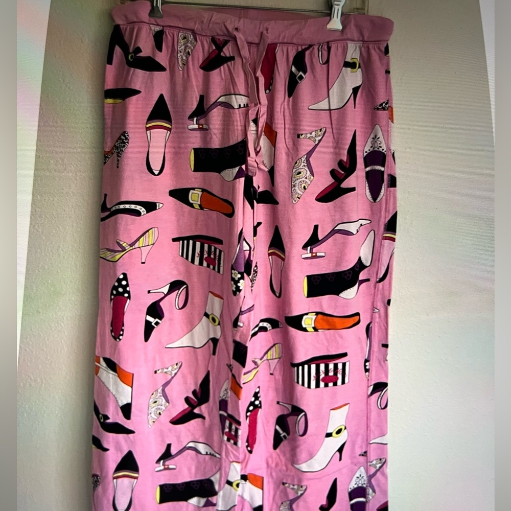ISO….Pink Shoe Print Pajama Pants by Nick & Nora